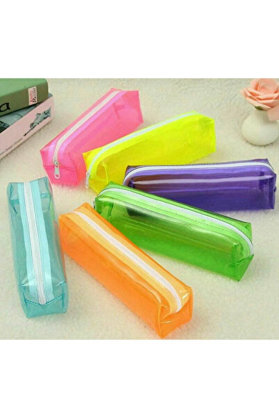 1000 çeşit hediye dünyası Şeffaf renkli kalemlik küçük boy 1 adet