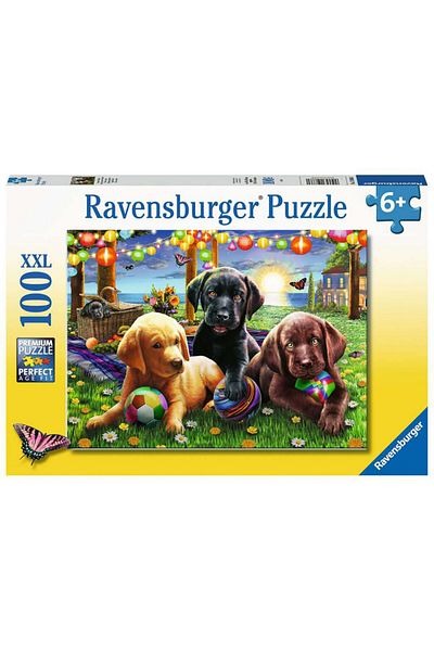 RAVENSBURGER Puzzle Puppies at a Picnic, 100 Pieces