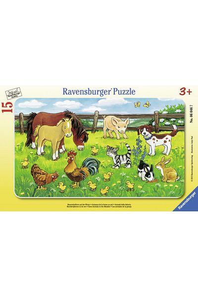 RAVENSBURGER Animal Puzzle on the Meadow, 15 Pieces