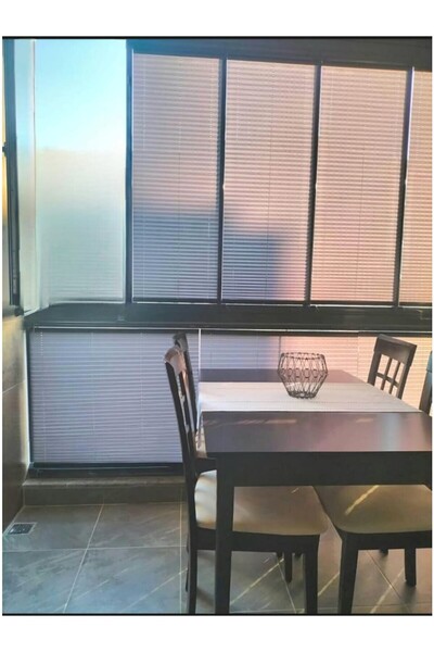 PLISED HOME Kül Gri Plise Perde Katlanır Cam Balkon Perdesi Kancalı Veya Vidalı