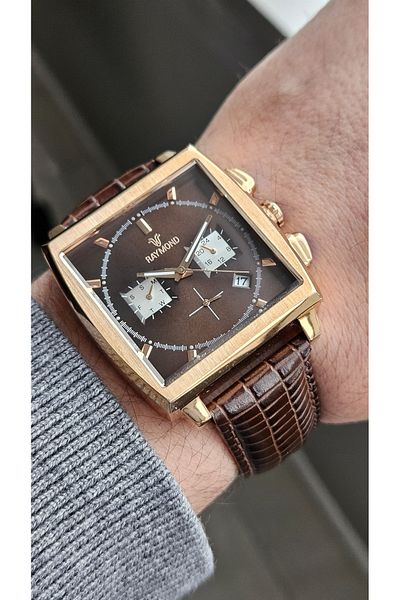 Raymond Rym-83001 Leather Cord Men's Wristwatch - Stainless Steel Case - 2 Year Warranty