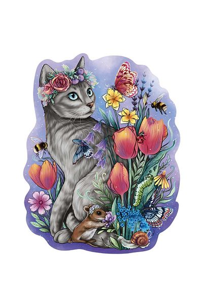 RAVENSBURGER Wooden puzzle, kitten outline, 150 pieces