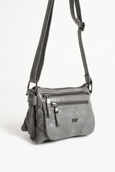 571 Collections Çanta Gray Faux Leather Shoulder Bag - Model 571-11-13G