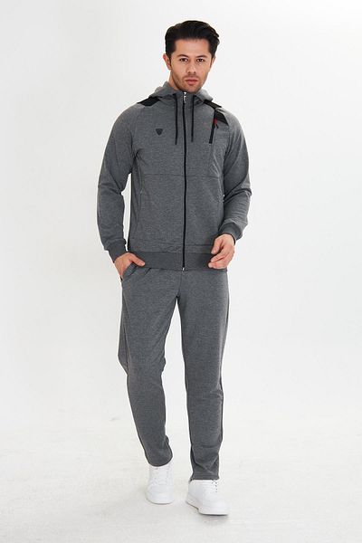 Marco Ferry Σετ ανδρικής φόρμας Cotton Hooded Anthracite 5745-A