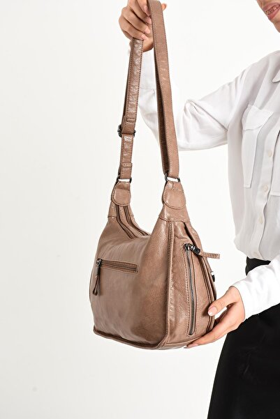 571 Collections Çanta Τσάντα ώμου Mink Faux Leather - Μοντέλο 571-11-13F