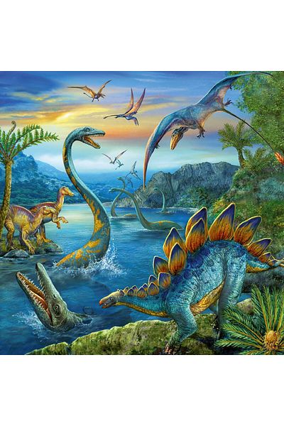 RAVENSBURGER Dinosaur Charm Puzzle, 3X49 Pieces