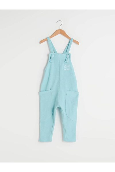 LC Waikiki Lcw Baby Blue Printed Pocket Detailed Baby Boy Jumpsuit Salopet