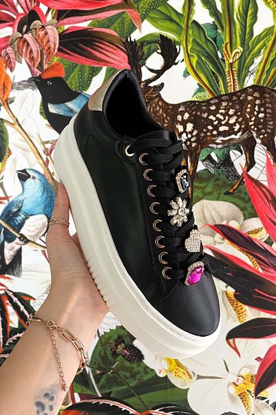 Bambi Women's Black Sneakers K01791071109