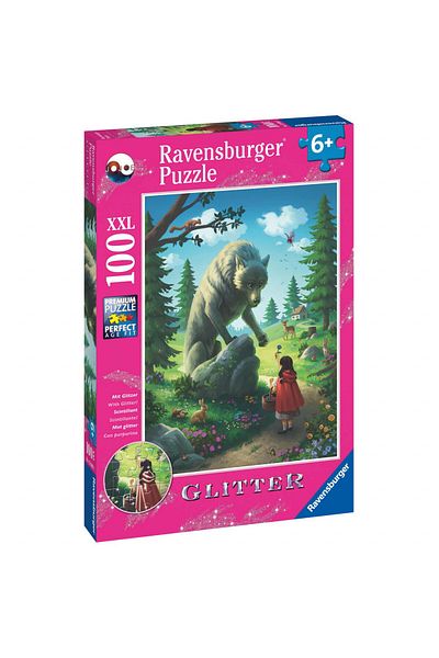 RAVENSBURGER Little Red Riding Hood and the Wolf Puzzle, 100 Glitter Pieces