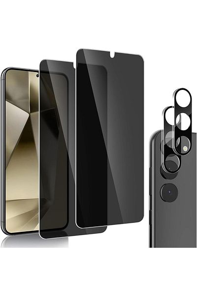 AWH Privacy Screen Protector for Samsung S25 Plus [2+2 Pack], 9H Tempered Glass, Anti-Spy