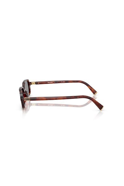 Miu Miu Women Uv400 Sunglasses Brown Bone Frame Smoked Lens
