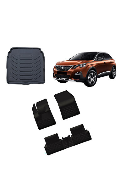 Sahler Peugeot 3008 2016+ 4.5D Havuzlu Paspas ve Rizline 3D Bagaj Havuzu Alt ...