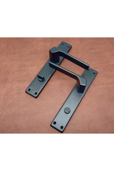 KOLDOOR Zey Μαύρο Ματ Τετράγωνο Καθρέφτης WC Λαβή Πόρτας Μπάνιου Αριστερά Bas...