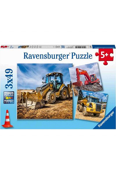 RAVENSBURGER Construction Equipment Puzzle, 3X49 Pieces