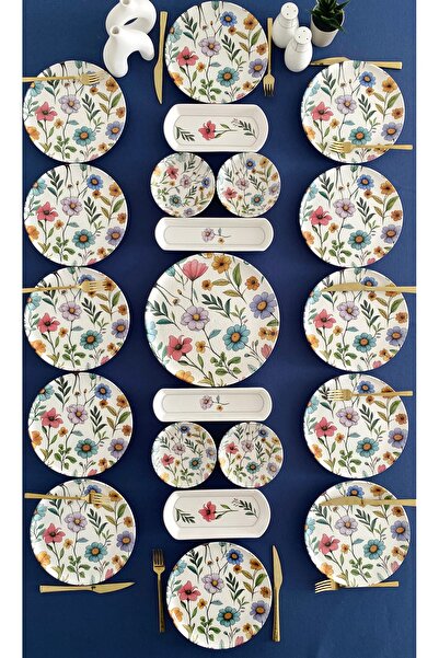 VENÜS HOME DECORATION Flora model 12 kişilik 21 parça kahvaltı takımı