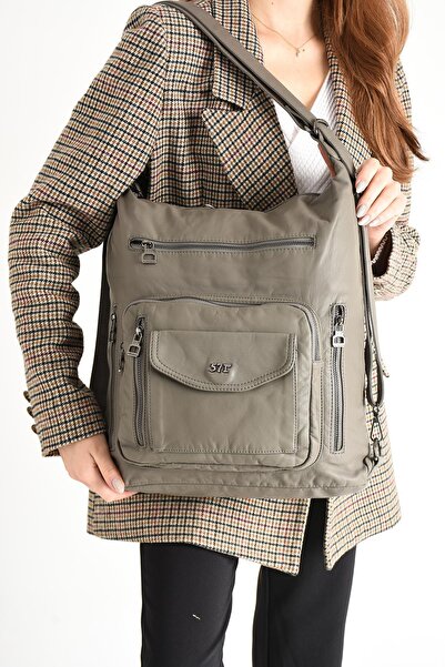 571 Collections Çanta Mink Colored Washed Leather Shoulder and Backpack - Model 571-9-10A