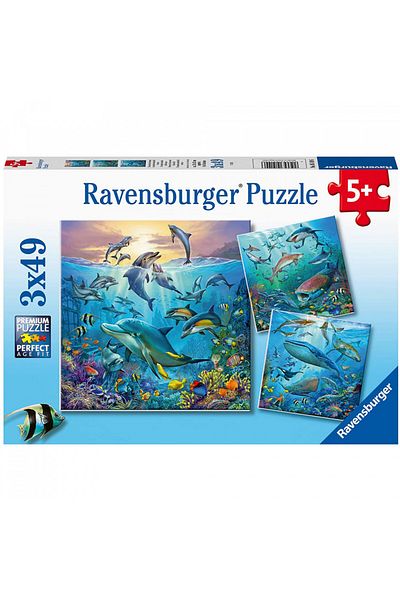 RAVENSBURGER Underwater World Puzzle, 3X49 Pieces