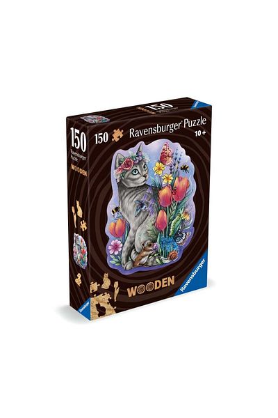 RAVENSBURGER Wooden puzzle, kitten outline, 150 pieces