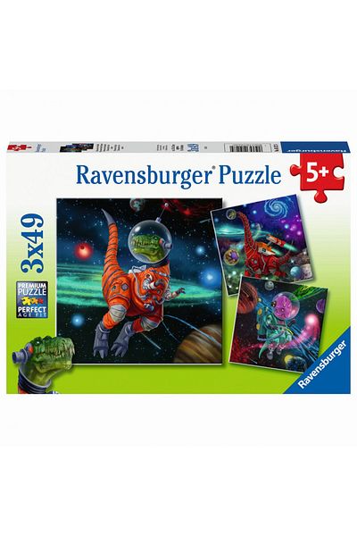 RAVENSBURGER Dinosaurs in Space Puzzle, 3X49 Pieces