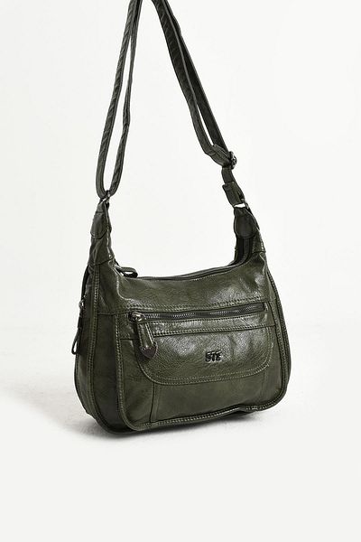 571 Collections Çanta Green Faux Leather Shoulder Bag - Model 571-11-13F