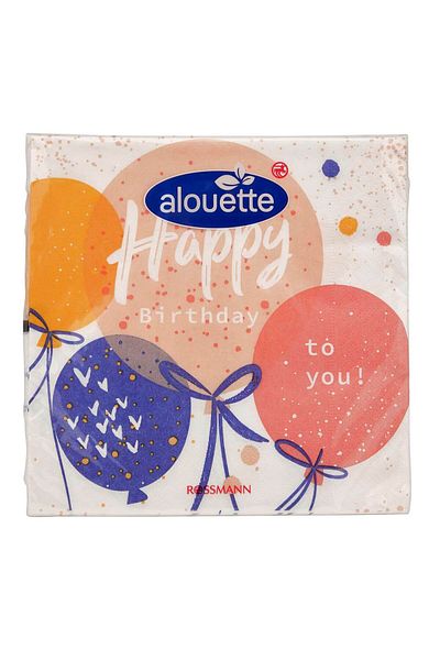 ROSSMANN Alouette Service Napkin Happy Birthday 20's