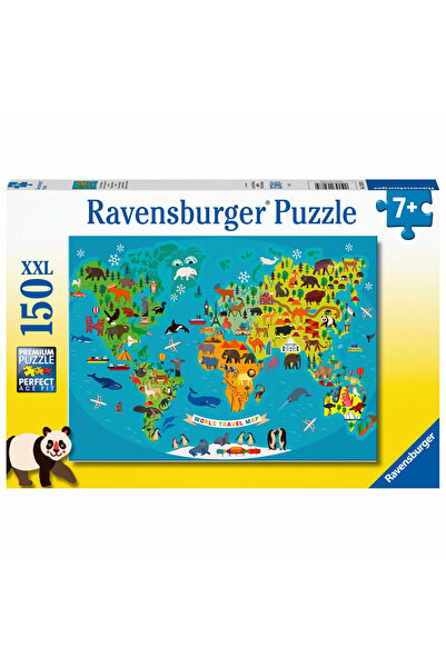 RAVENSBURGER Puzzle Harta Lumii Cu Animale, 150 Piese