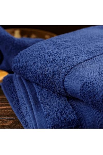 Tex Mandaş Tex Cotton Woven Bath Towel (70x140)-Navy Blue