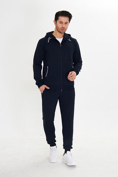 Marco Ferry Σετ ανδρικής φόρμας Cotton Hooded Navy Blue 5746-L