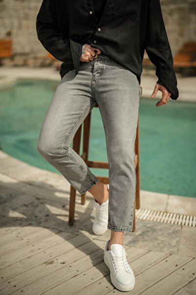 OUTFİT MAN Ανδρικό Santos Mom Jean Washable Grey