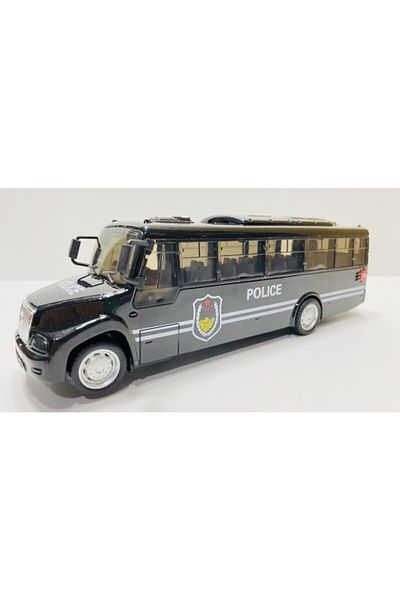 toysandmore 155 Police Bus Toy with Light Siren Sound Opening Door