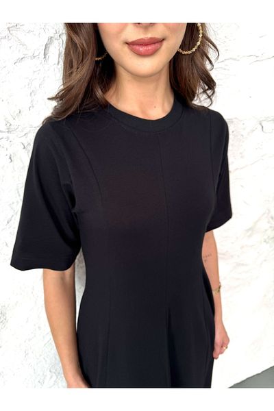 Elif Özbey Butik Rochie lungă neagră cu decolteu