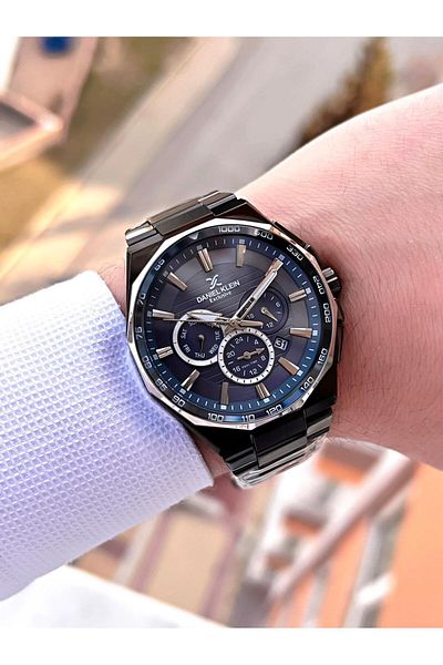 Daniel Klein Steel Cord Internal Functions Active 3 Atm Water Resistant Men's Wristwatch E.13977.M4