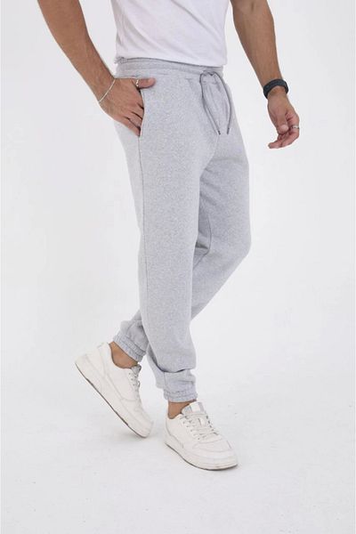 COTTONLAB Unisex Winter Three Thread Elastic Sweatpants - Gray
