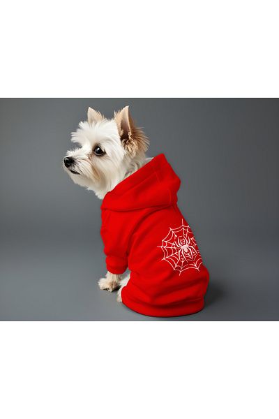 MPZ Pets Cat and Dog Outfit & Gown - Red Hoodie Spider