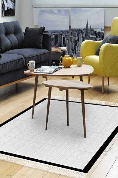 Dekoreko Kaymaz Taban Djt Banyo Mutfak Salon Halı Saray Deri Saçaklı Dokuma D...