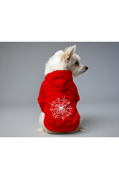 MPZ Pets Cat and Dog Outfit & Gown - Red Hoodie Spider