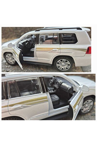 Hepsilazım Oyuncak Araba Toyota Jip Land Cruiser V8 Model Araç Sesli &Işıklı Jeep Land Cruiser 15 Cm Çek Bırak