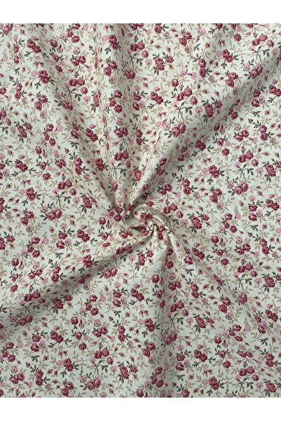Niks Home %100 Pamuk Desenli Poplin Kumaş - Mini Çiçekler - En: 160cm