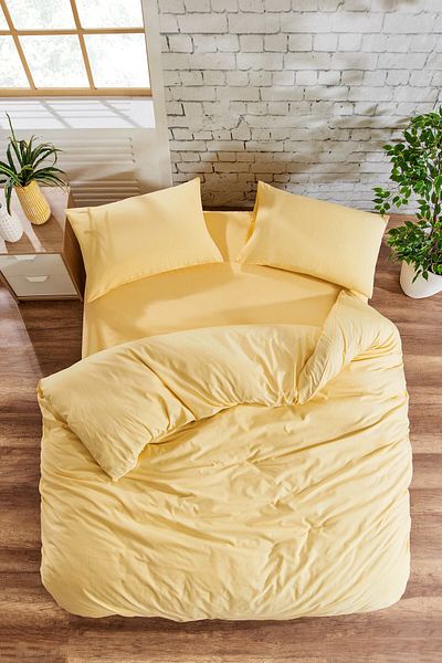 Rebeka Home Collection طقم غطاء لحاف فردي أصفر 200x220 سم