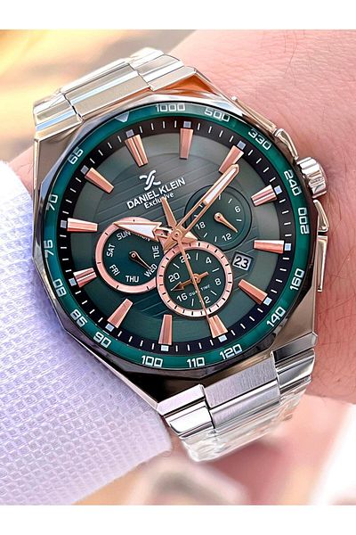 Daniel Klein Steel Cord Internal Functions Active 3 Atm Water Resist Men's Wristwatch E.13977.M6
