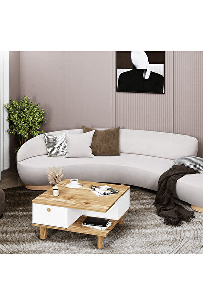 Kalender Dekor Selin Bohem Ayaklı Çekmeceli Orta Sehpa