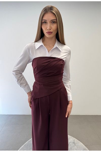 ossons Costum cu pantaloni crop fără bretele triplu