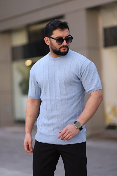 Cosy&Chic Чоловіча дитяча синя футболка з круглим вирізом