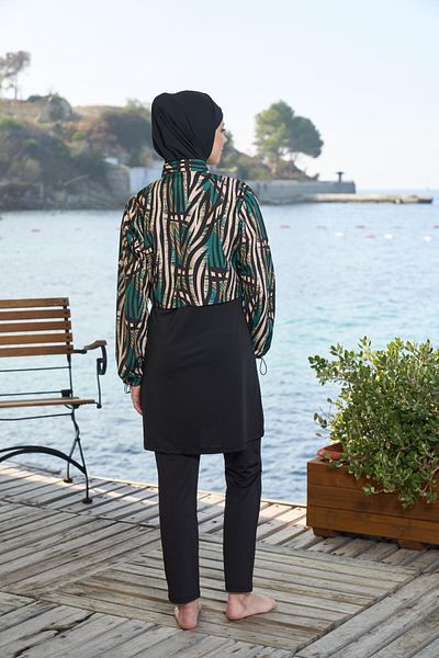 Estiva   Γυναικείο Μαγιό Μαγιό Μαύρο με Σχέδιο Μαγιό