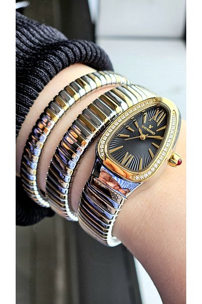 Raymond Rym-010466 Snake Model Women's Wristwatch - 100% Steel Case and Band - 2 Years Warranty