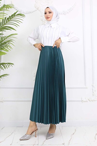 benguen Pleated Skirt Emerald Green 4560
