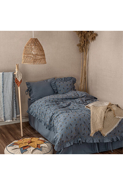 Ecocotton Mirela Bebek Nevresim Takımı %100 Organik Pamuk Müslin Nakışlı Laci...