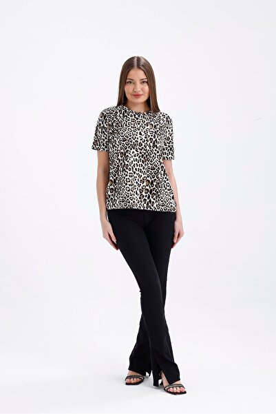 Miss Murem Leopard Pattern T-Shirt-Leopard
