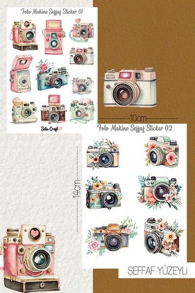 SelisCraft Fotoğraf Makinesi Temalı Şeffaf Sticker Seti 01-02 Ajanda Planlayı...