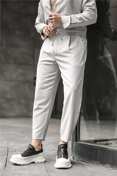 OUTFİT MAN Gray Men's Boyfriend Basic Pants